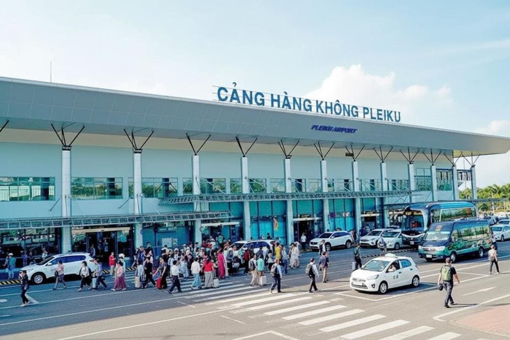 Kiến trúc sân bay Pleiku đơn giản, thuận tiện cho việc check-in và di chuyển nhanh chóng